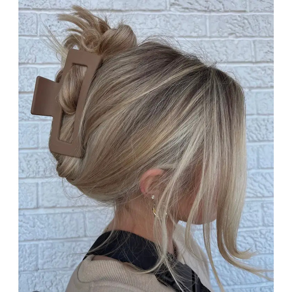 Large Rectangle Claw Clip Hair Accessory Purple - Picture 2 of 3